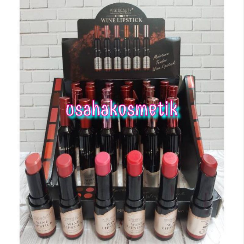 PROMO PER8PCS  LIPSTICK MATTE THAILAND  LIPSTIK WINE KISS BEAUTY NO.36364