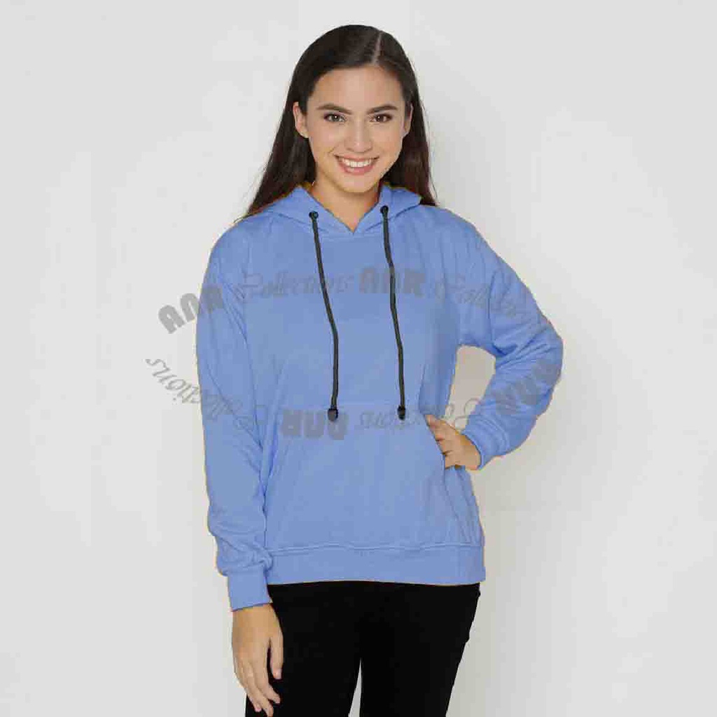 Hoodie Polos Wanita - Jaket Hoodie Jumper Polos - Bahan Fleece