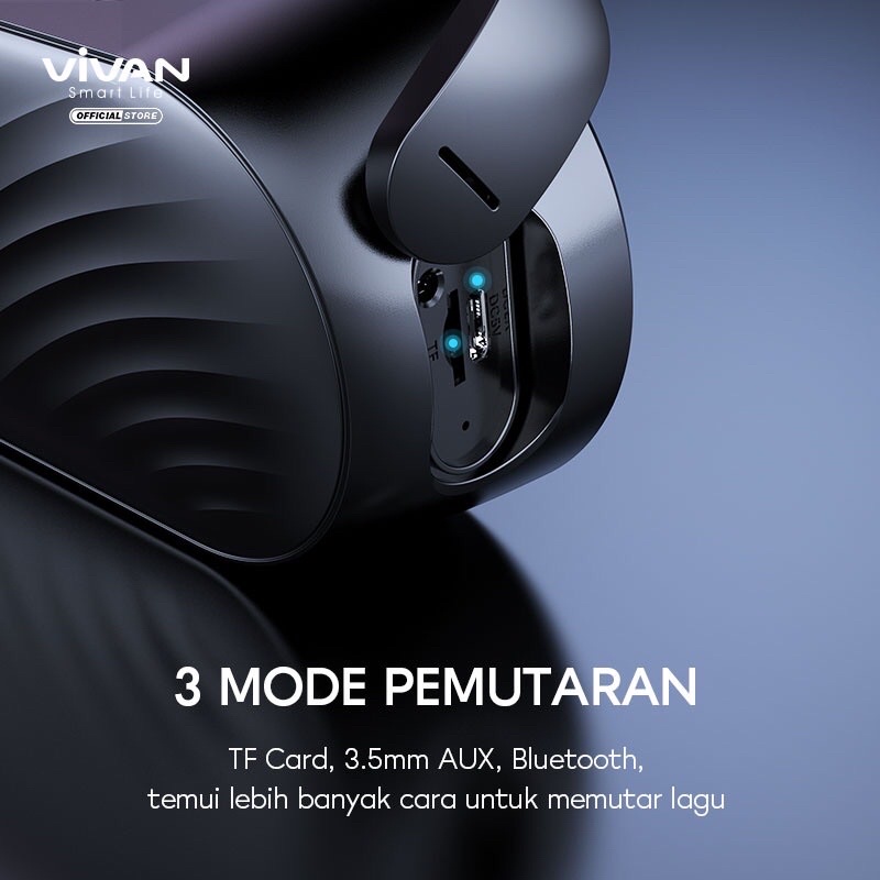 VIVAN VS16 Bluetooth Speaker Bass TWS 10W IPX6 Waterproof RGB Light Rhyme Garansi 1 Tahun