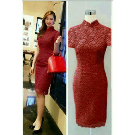 dress cheongsam brokat