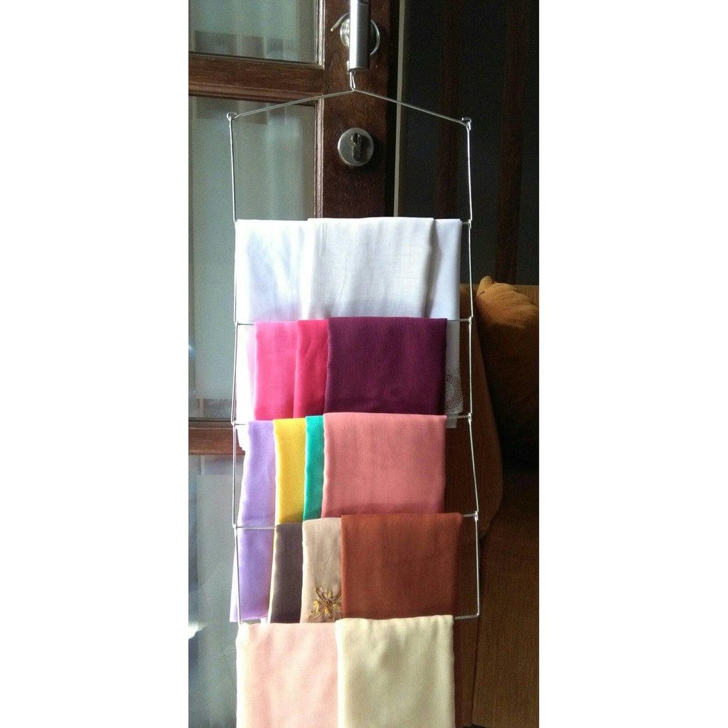 Hanger Rak | Gantungan | paket jilbab hijab kerudung kawat 5 susun tingkat stainless | Anti Karat