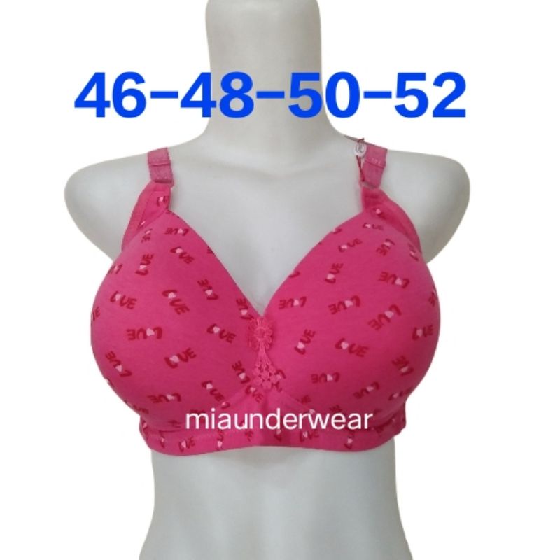 Jual Bra Bh Cup Besar / Bra Jumbo ukuran 48-50-52 / Kait 4 / Tanpa Kawat /  Ada Busa / D 996