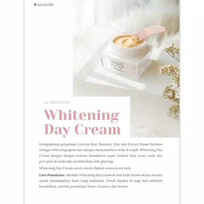 MS glow Day cream whitening skincare