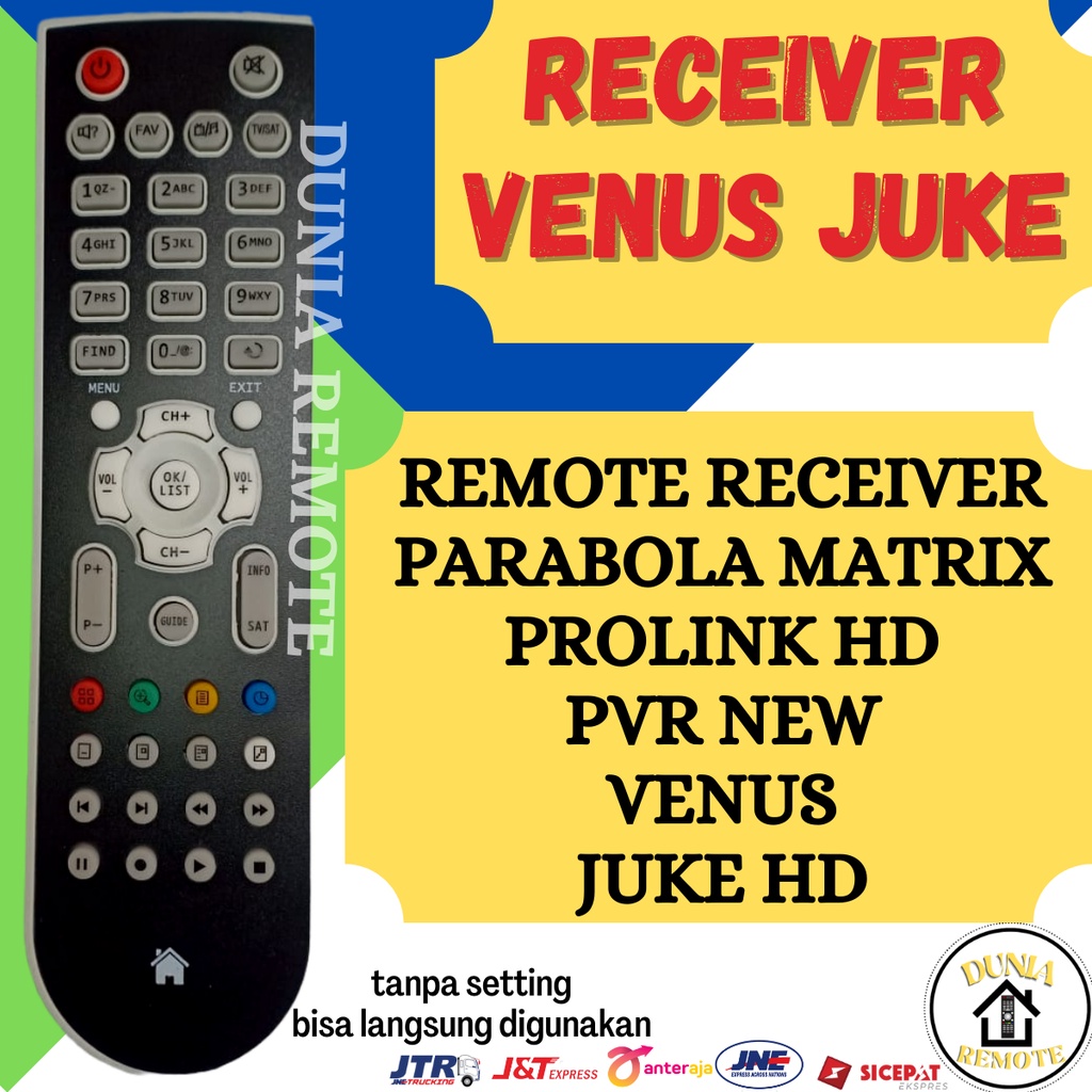 Remot Remote Receiver Parabola VENUS JUKE Mtx Prolink HD PVR New