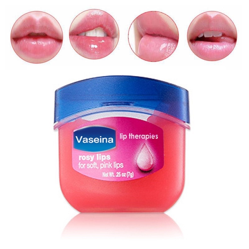 [100% Asli] Cream Pelembab Bibir Vaseline_Rosy Lip Therapy -Cream Pelembab Merawat Bibir Kering dan Pecah- Glosy