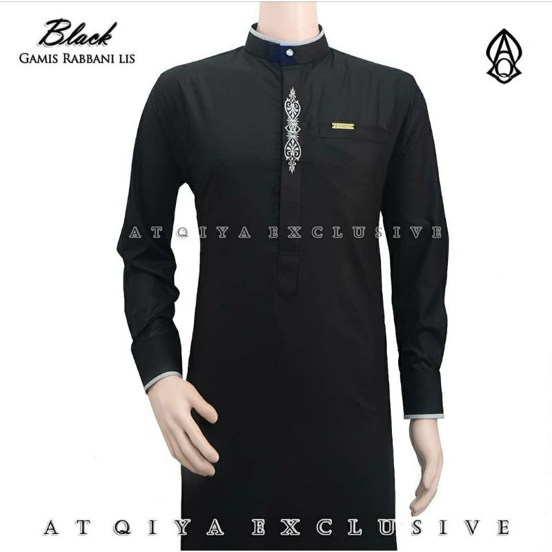 Gamis ATQIYA RABBANI LIS/Gamis Pria Dewasa/Gamis Pria/Jubah Kekinian/Gaul dan Trendy