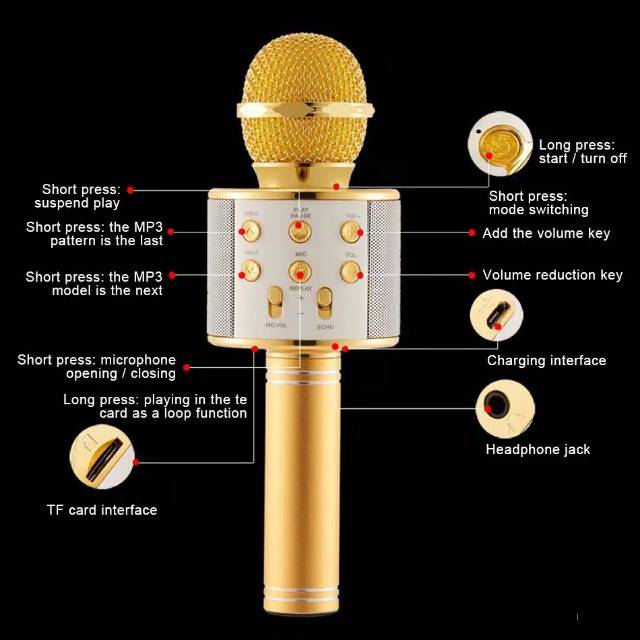 Mic ws 858 microfon wireless bluetooth - karaoke