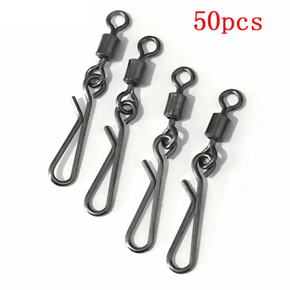 Lanfy Swivels Solid Rings 50pcs Metal Dengan Konektor Garis Alat Tackle Interlock