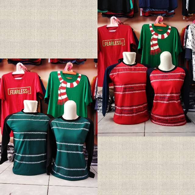 Nevada kaos couple cewek cowok dewasa lengan 7/8 termurah