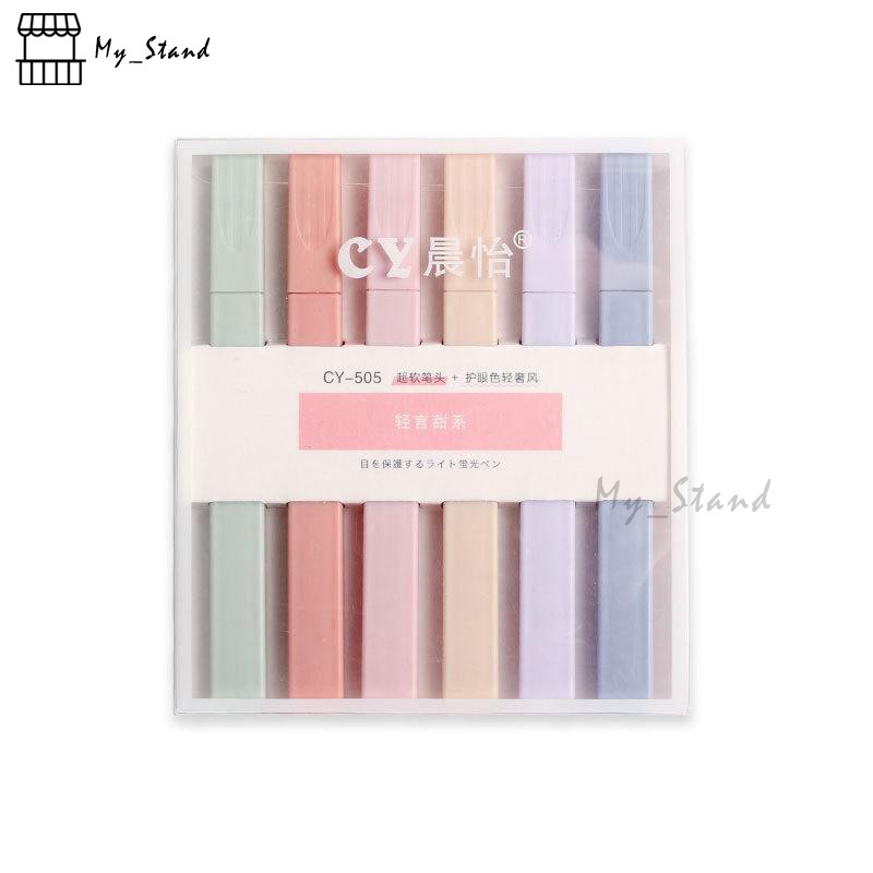 

Highlighter CY-505 Box Kotak 1 Set 6pcs Stabilo Liner WD-0566A WD-0566B Dual Tip Textlighter Pastel Ujung Ganda Textliner Vintage Spidol Penanda Baca