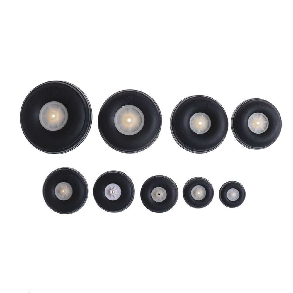 WONDERFUL 1pair Wholesale RC Airplane Replacement Accessories Plane Toy Parts Tail Wheel 1&quot; - 3&quot;Inch Rubber PU Black Hot Sale Plastic Hub