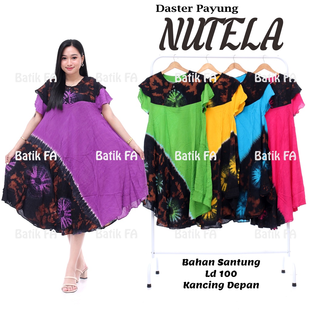 BATIK WANITA DASTER PAYUNG RAYON ( SALJU TELAGA WARNA COKLAT NORIKU BLACKLOVE KOALA KUPU LIBRA OREO MILTON NOVVA KENARI GUPITA BLACKOPAL FLADEO LUNA JAZERA NUTELA ) KEKINIAN KANCING DEPAN BUSUI BUMIL LENGAN PENDEK MURAH ADEM-DP NUTELA