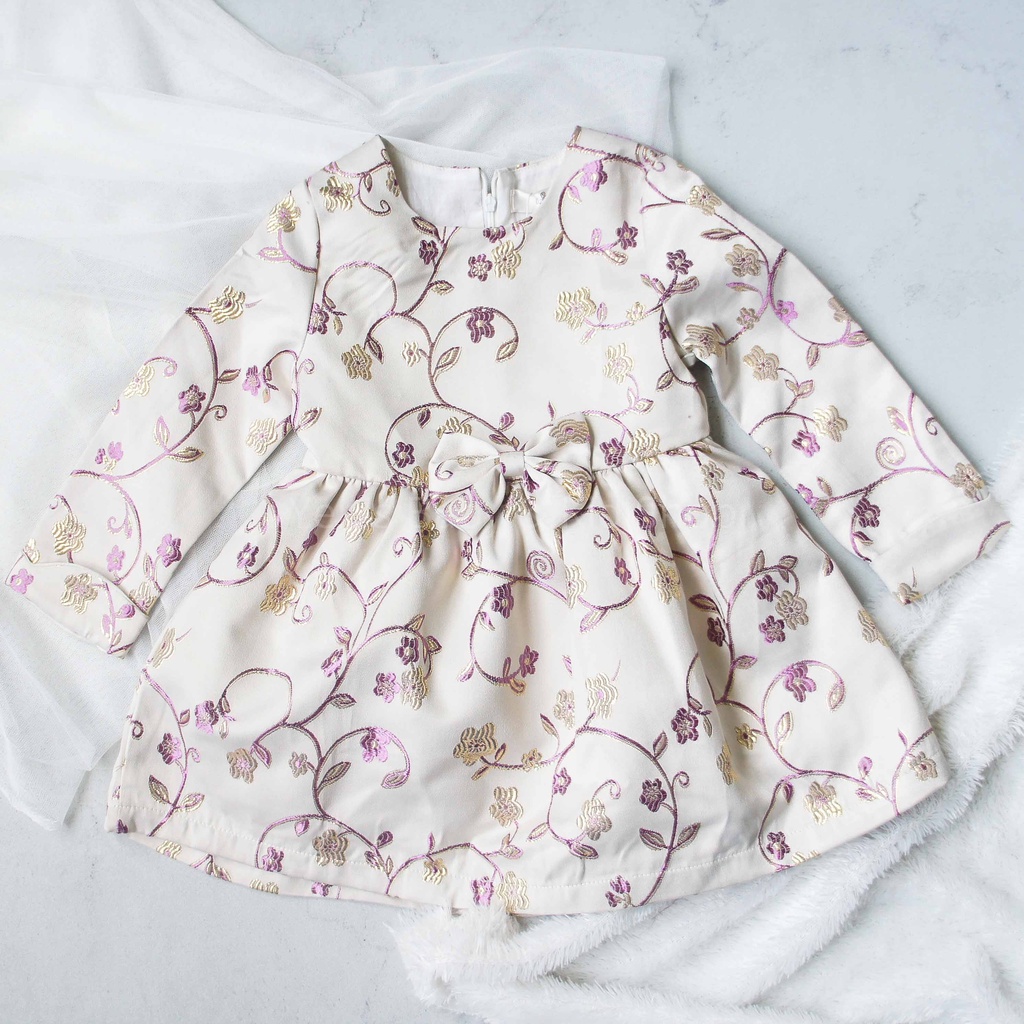 ILIKE Dress Flowers Gold - Dress Anak