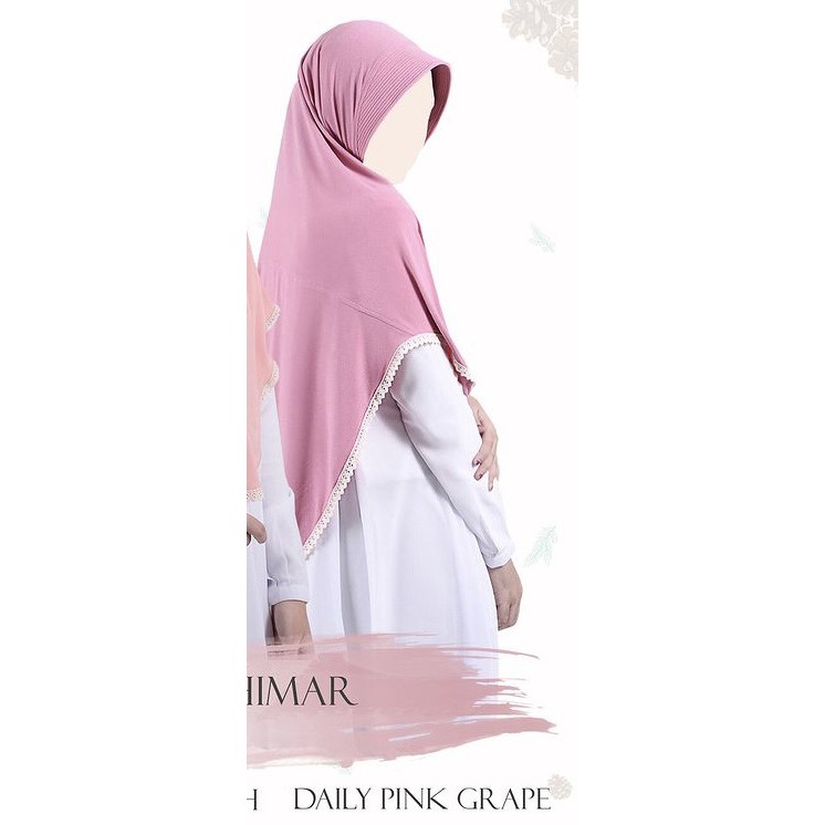 NEW DAILY & DAILY WAVE KHIMAR Atelier Angelina Original TERBARU Maret-April 2022-DK HP Pink Grape M