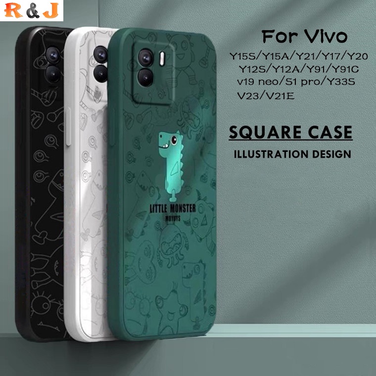 Soft Casing VIVO Y21 Y21T Y15A Y15S V23E V21E V21e Y12S Y20i Y53 Y11 Y15 Y17 Y19 Y30 Y31 2021 Y51 Y91c Y95 V9 V19 Neo Monster Silicone Phone Case R&amp;J