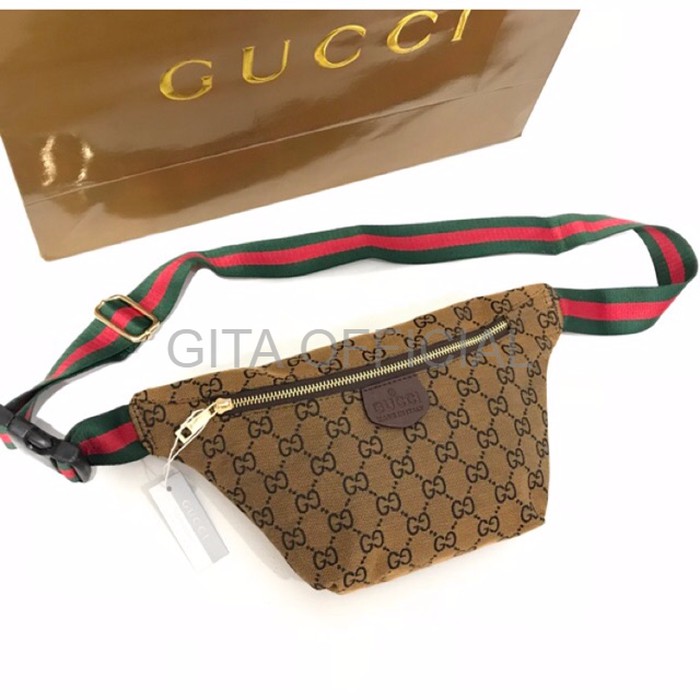 TAS PINGGANG CEWEK TAS PINGGANG WANITA GUCCI TIKA WAIST KANVAS IMPORT