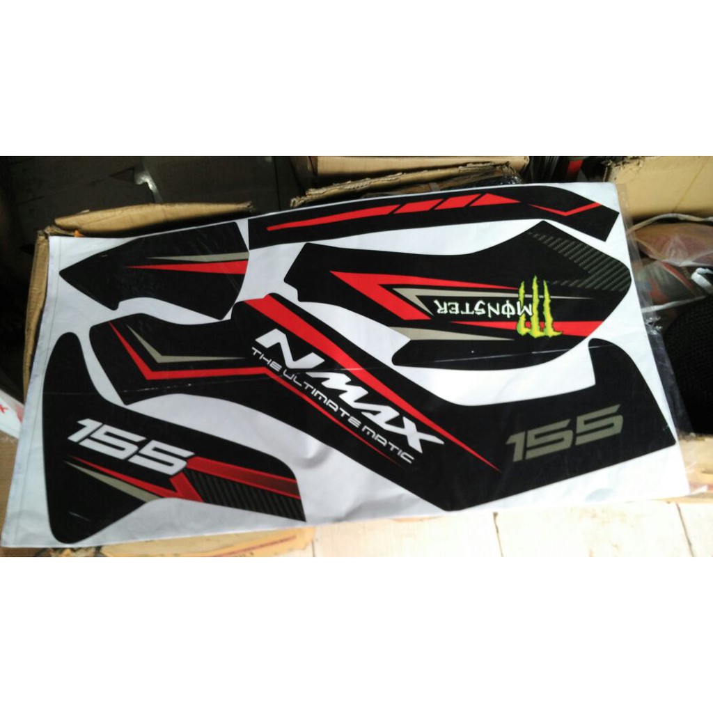 STIKER VARIASI NMAX MOVISTAR MONSTER HITAM