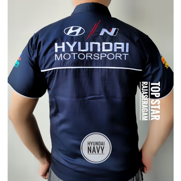 Baju Kemeja Seragam Otomotif Hyundai N Racing Bordir Komunitas WRC