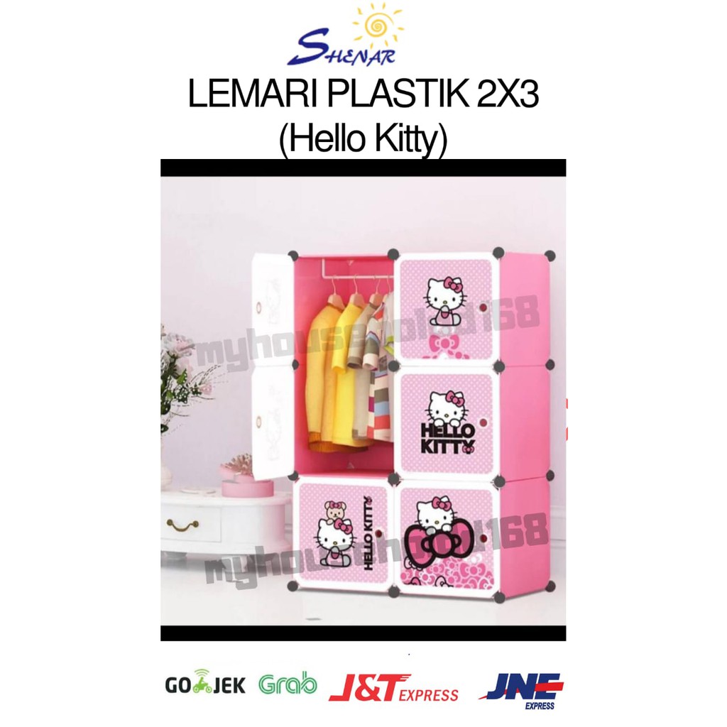 Lemari Pakaian 6 PINTU Motif Lemari Plastik 6 susun (LEMARI PLASTIK 2X3 ),Lemari Plastik Karakter Dapat Henger / Lemari baju /Lemari pakaian COD