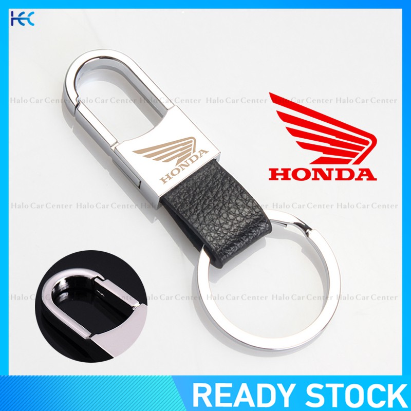 【Ready Stock】 Leather Strap Keyring Motorcycle Keychain Car keychain for Honda Motor