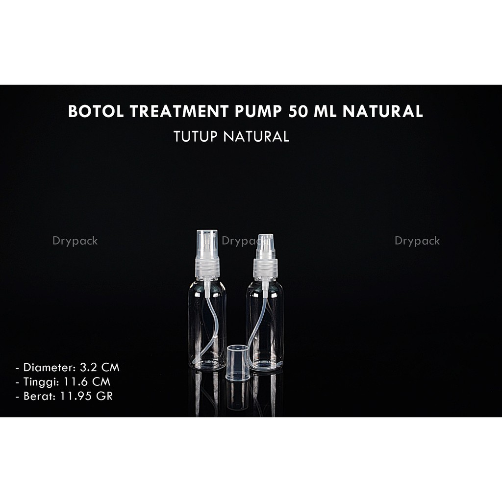 Botol Treatment 50 ml Natural Tutup Natural