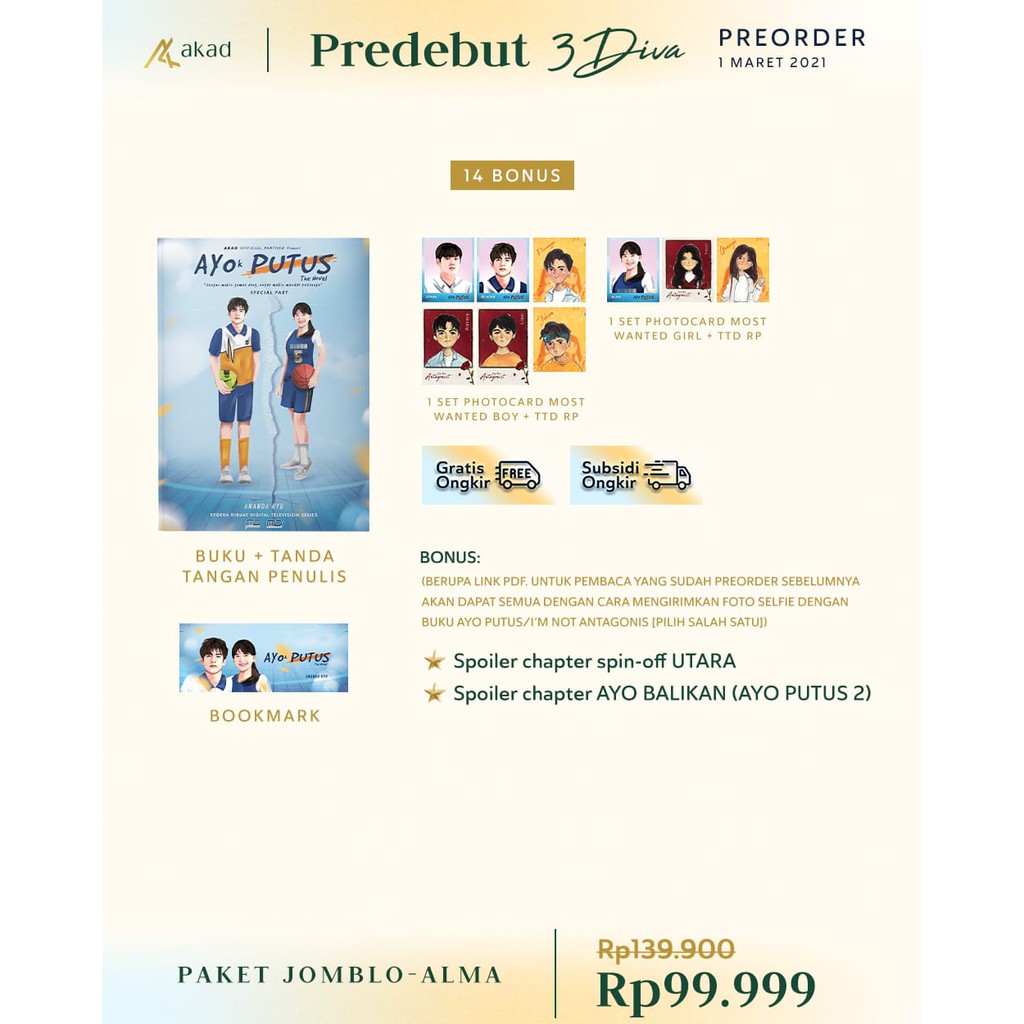 Novel Ayo Putus, I'm not Antagonist, dan Gemaya-PAKET JOMBLO ALMA