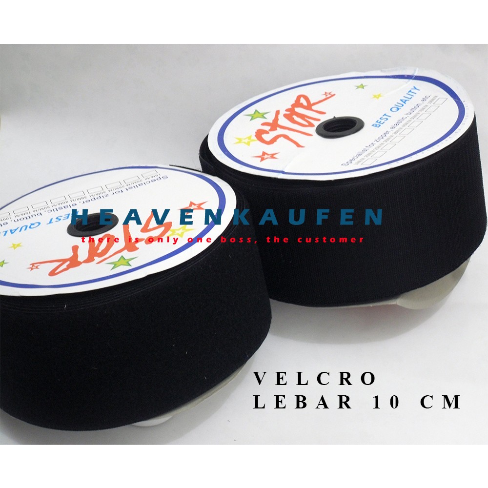 Velcro/Kretekan Lebar 10 cm Warna Hitam Meteran