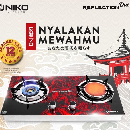 NIKO KOMPOR Kaca REFLECTION DUO 2 Tungku api lilin &amp; tungku api bara