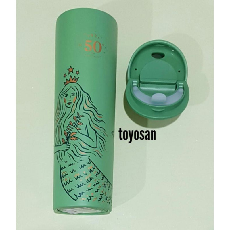 Starbucks Tumbler Stainless Steel Grande Troy With Lock - 50th Anniversary Siren Mermaid