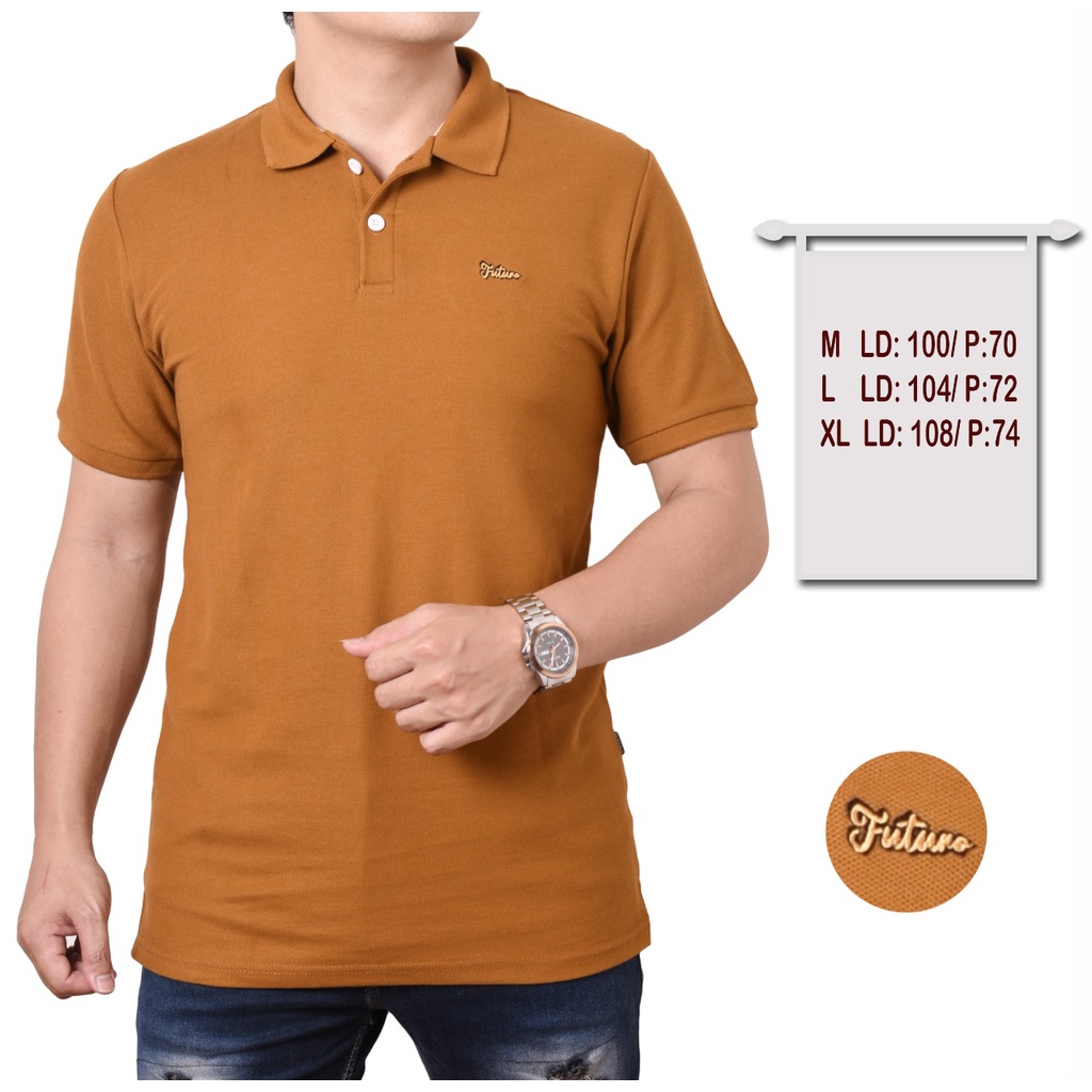 KAOS POLO SHIRT POLOS PRIA MUSTARD