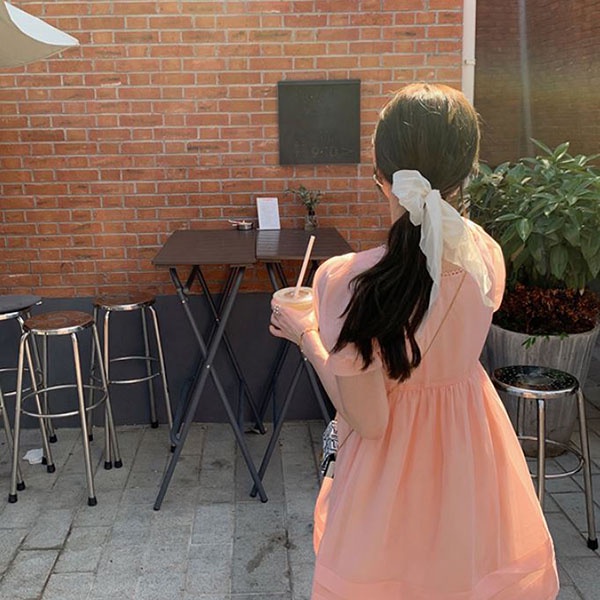 kuncir rambut ikat rambut big bow ribbon hair rope jku041 (4F4)-6