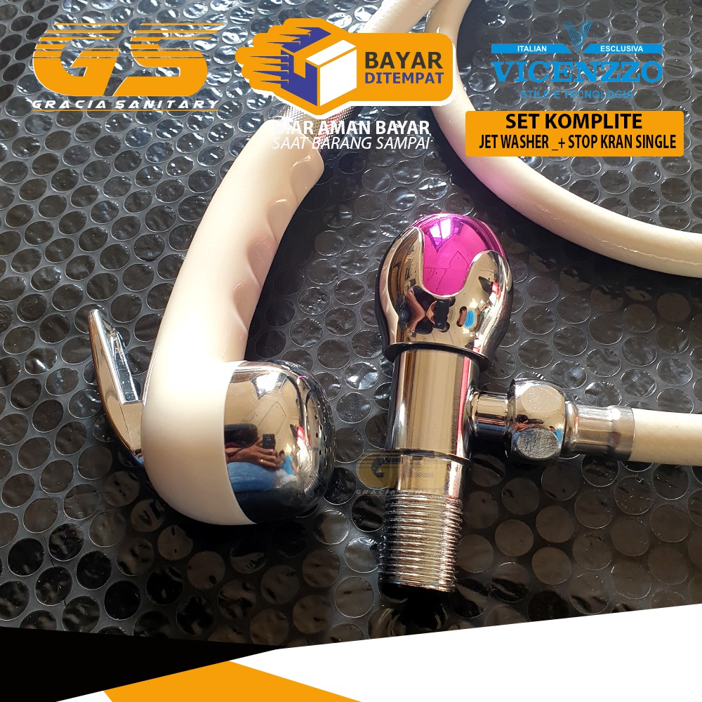 Jet Shower Toilet SET Stop Kran 1/2 Inch Closet Kamar Mandi Wastafel