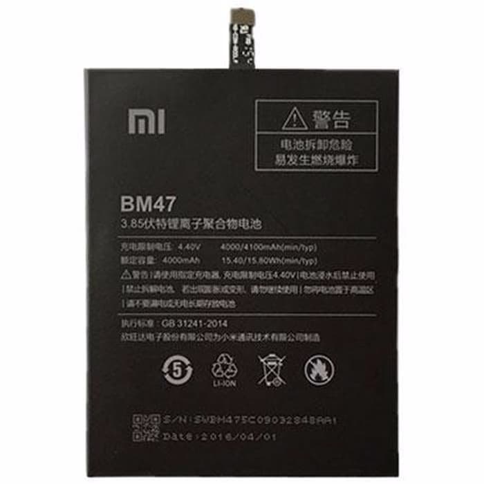 Baterai Baterry Batre Xiaomi Redmi 3 3s 3 pro 3x 4x BM47 BM-47 ORIGINAL