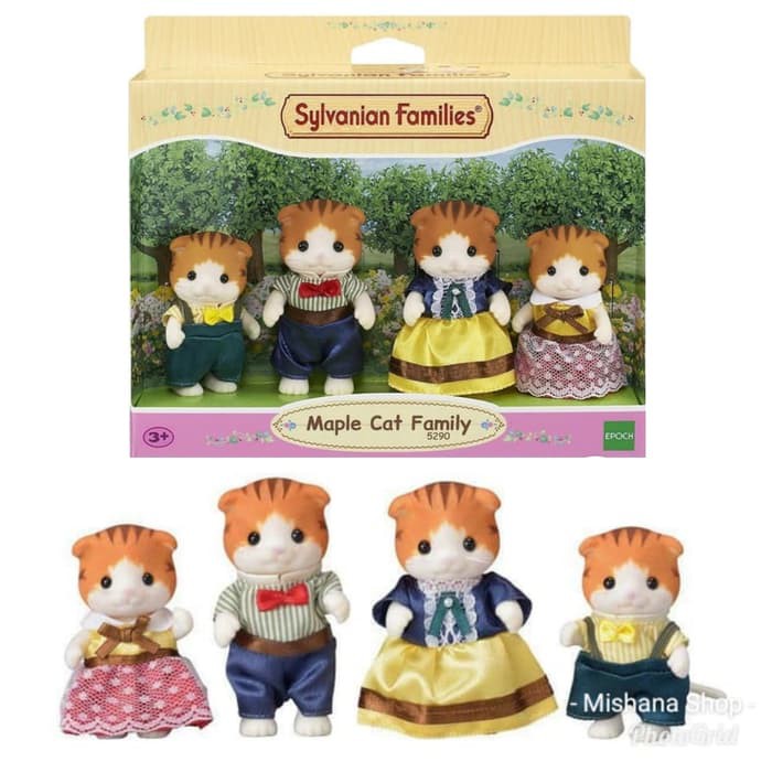 Sylvanian Friends Maple Cat Family Kucing 4 Karakter  Shopee 