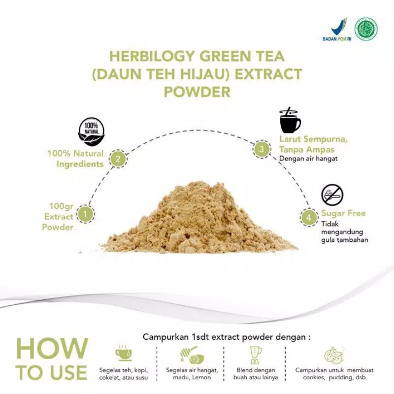 New Herbilogy Green Tea Extract Powder -  Minuman Diet Kesehatan