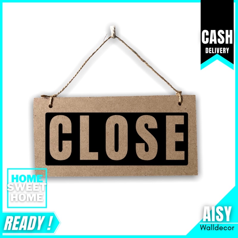 Aisy.Walldecor | TULISAN OPEN CLOSE BOLAK BALIK - OC