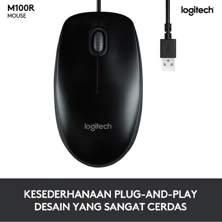 ITSTORE Optical Mouse Wires USB M100R M90 B100 Original 100% Garansi resmi 1 Tahun