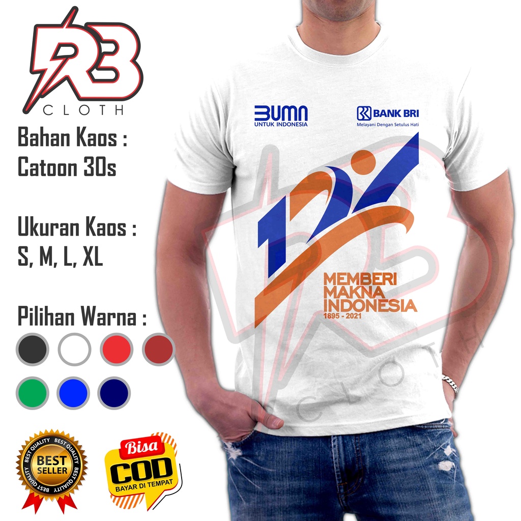 Baju kaos BUMN HUT BRI Ke-126 Kaos Perusahaan Kaos Distro