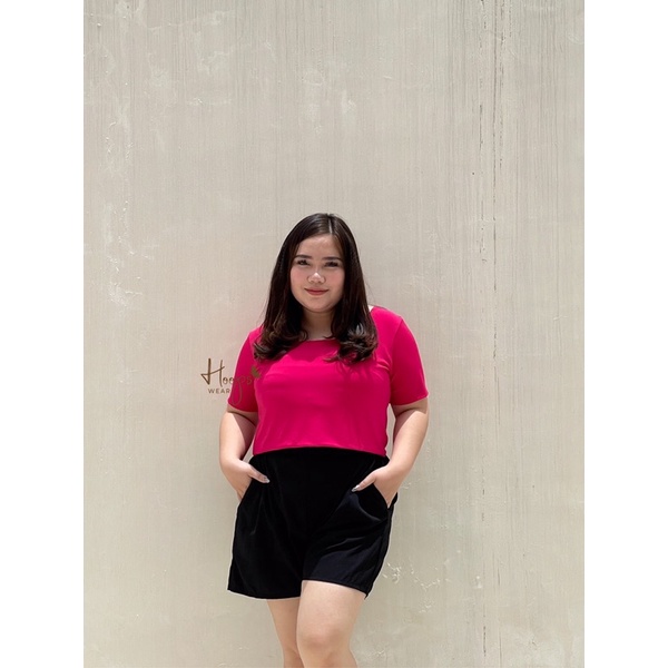 SQUARE NECK CROP TOP BIGSIZE (PREMIUM) ( Atasan Jumbo / Top BigSize / Top Premium / Atasan Bigsize / Crop Top BigSize / Square Neck BigSize )