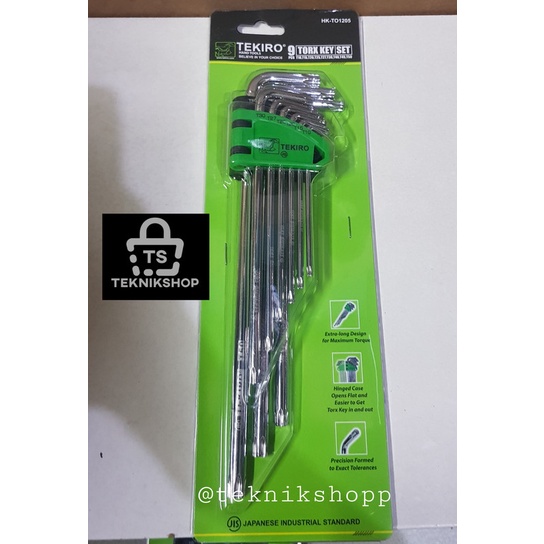 9PCS TORX KEY LONG SET / 9 PCS KUNCI L BUNGA PANJANG SET TEKIRO / KUNCI L BINTANG