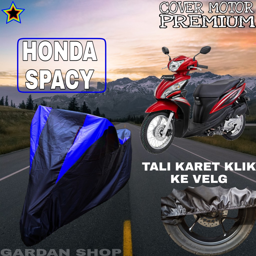 Sarung motor HONDA SPACY Hitam BIRU Body Cover Honda PREMIUM