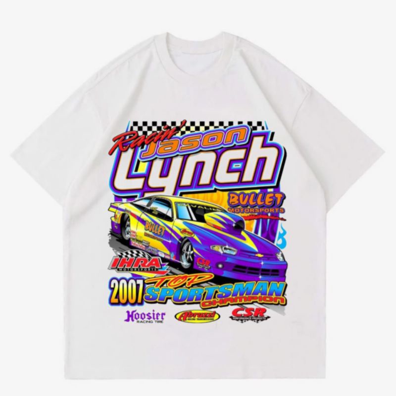 Kaos Nascar Rumble Jason Lynch Tee Baju Racing Car Mobil Balap Vintage Oversize Oversized Original R