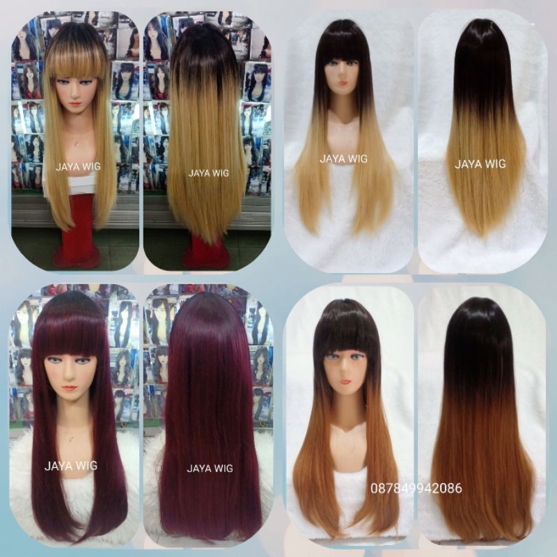 WIG LURUS PANJANG PONI DEPAN OMBRE