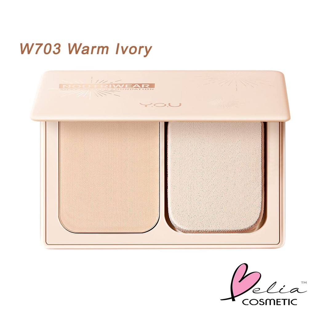 ❤ BELIA ❤ YOU Noutriwear+ Silky Pressed Foundation | Two Way Cake | Bedak Foundation | 24h Kontrol Minyak | Smooth Finish | Y.O.U BPOM