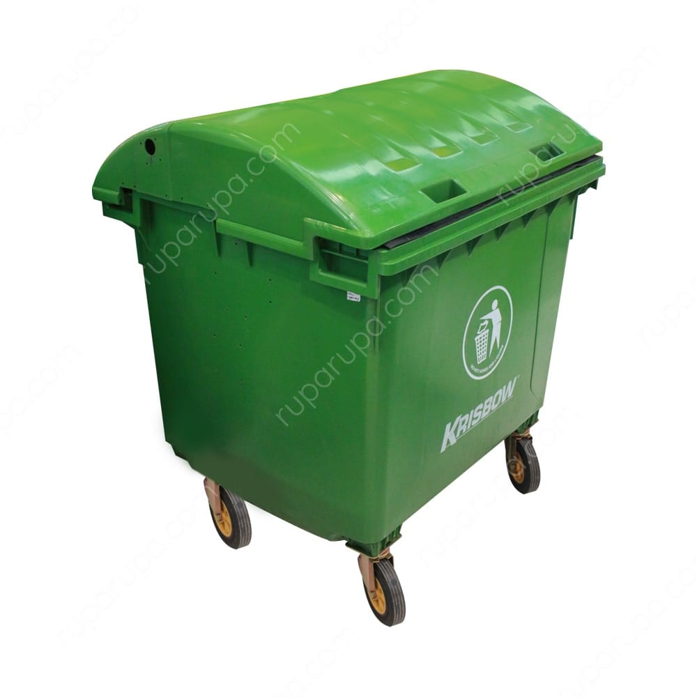 Krisbow Tempat Sampah Besar Plastik Outdoor 1200 liter Dustbin Roda