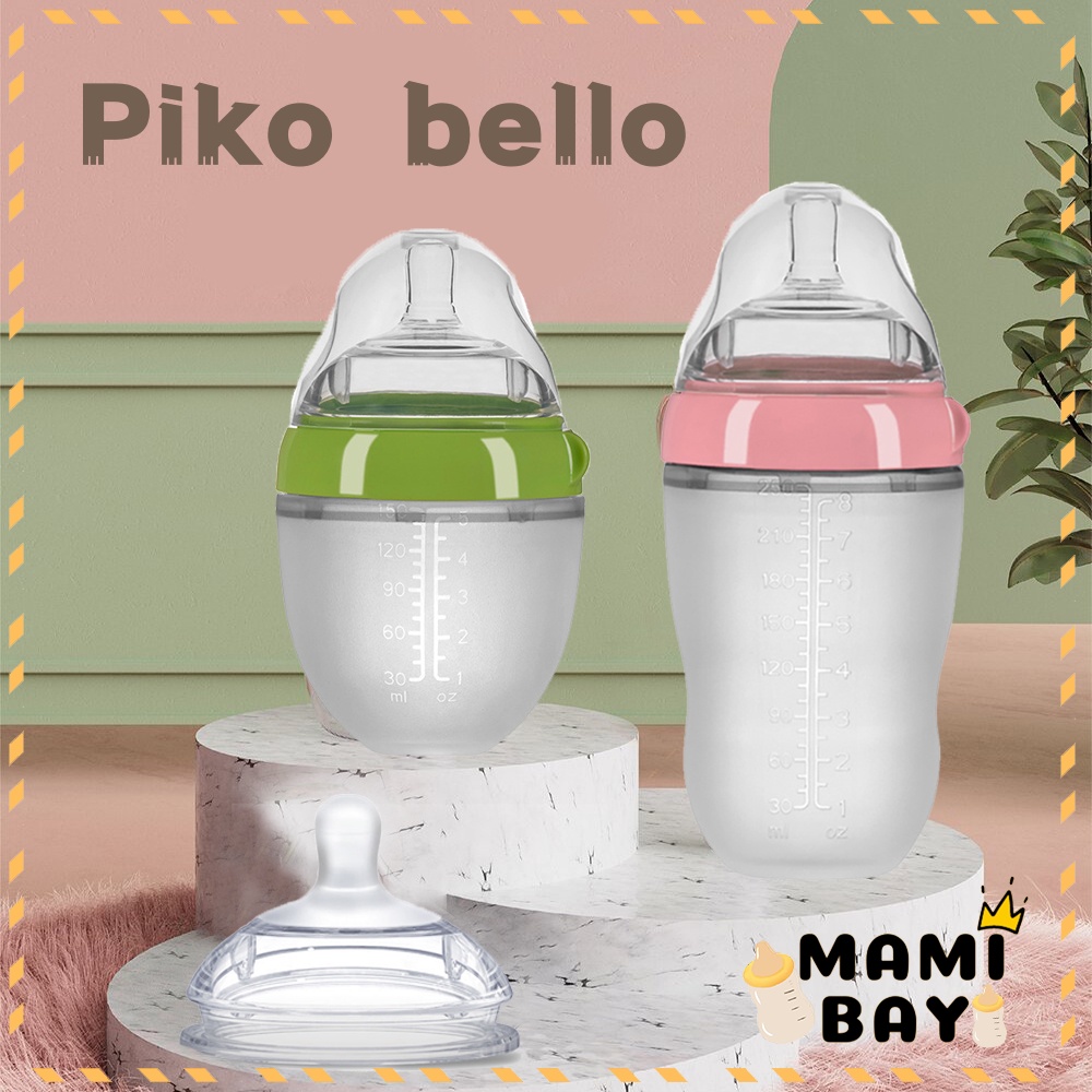 Mamibayi PIKO BELLO botol susu bayi dengan sedotan botol bayi bahan silikon lembut BPA free