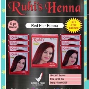 SEMIR RAMBUT - INSTANT PEWARNA RAMBUT - SEMIR KERAMAS - HENNA  - BPOM - MERAH