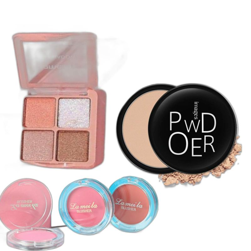 BISA COD ‼️LAMEILA 3in1 bedak eyeshadow blush-on