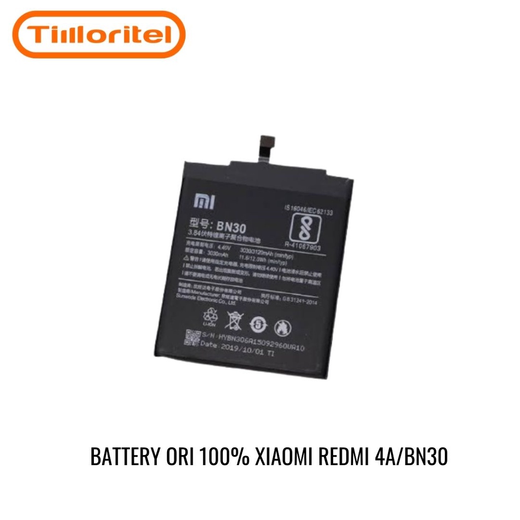 BATTERY BATERAI BATRE XIAOMI REDMI 4A / BN30 ORIGINAL