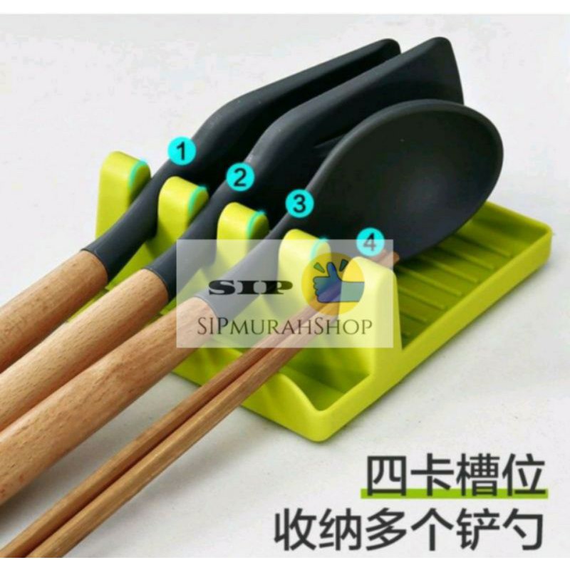 Tatakan Penyimpanan Peralatan Masak / Holder Spatula / Alas Alat Masak / Tatakan Tempat Spatula Holder Tutup Panci | kitchen Rack Spoon pad | WADAH SPATULA ALAT MASAK / Tatakan Tempat Spatula Sodet Irus / TATAKAN SENDOK GORENG 5 SLOT 4 SEKAT